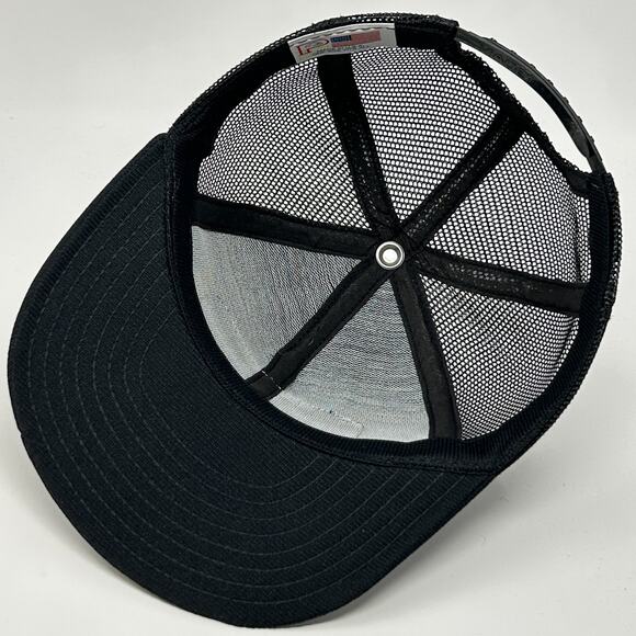 Vintage UWS Football Trucker Hat Cap Black 80s University of Wisconsin Superior - Picture 4 of 9